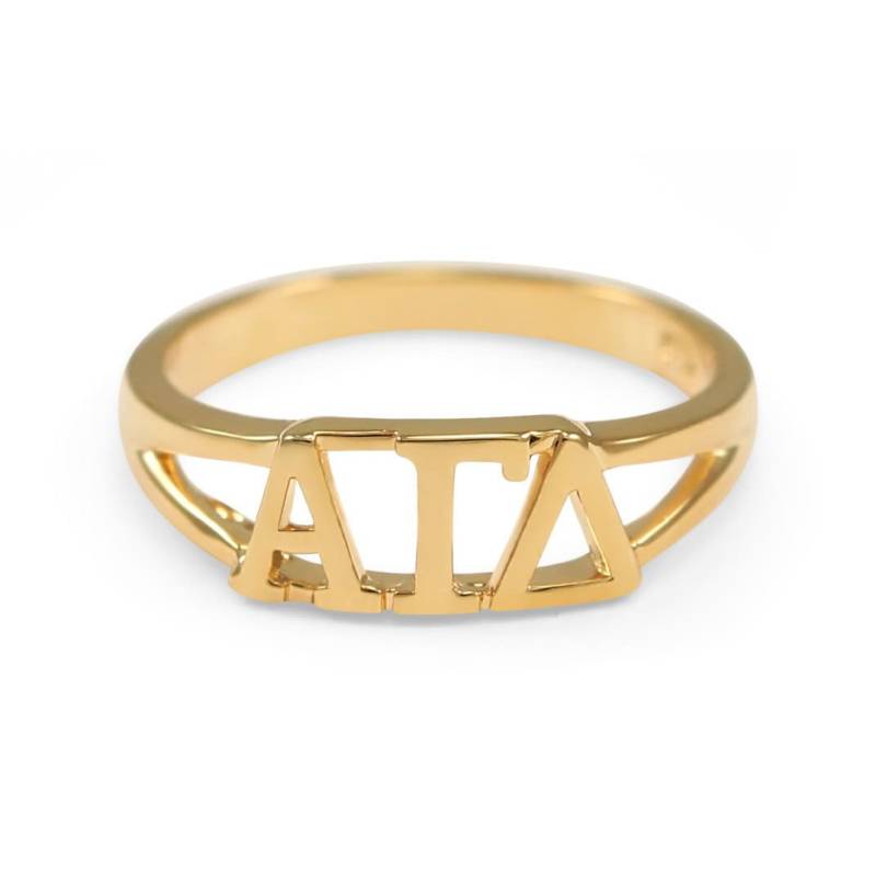 Alpha Gamma Delta Sunshine Ring Vergoldet // Sterlingsilber Schmuck Sorority Schwestergeschenk Geschenke Für Sie Gift Guide Merchandise von CollegiateStandard