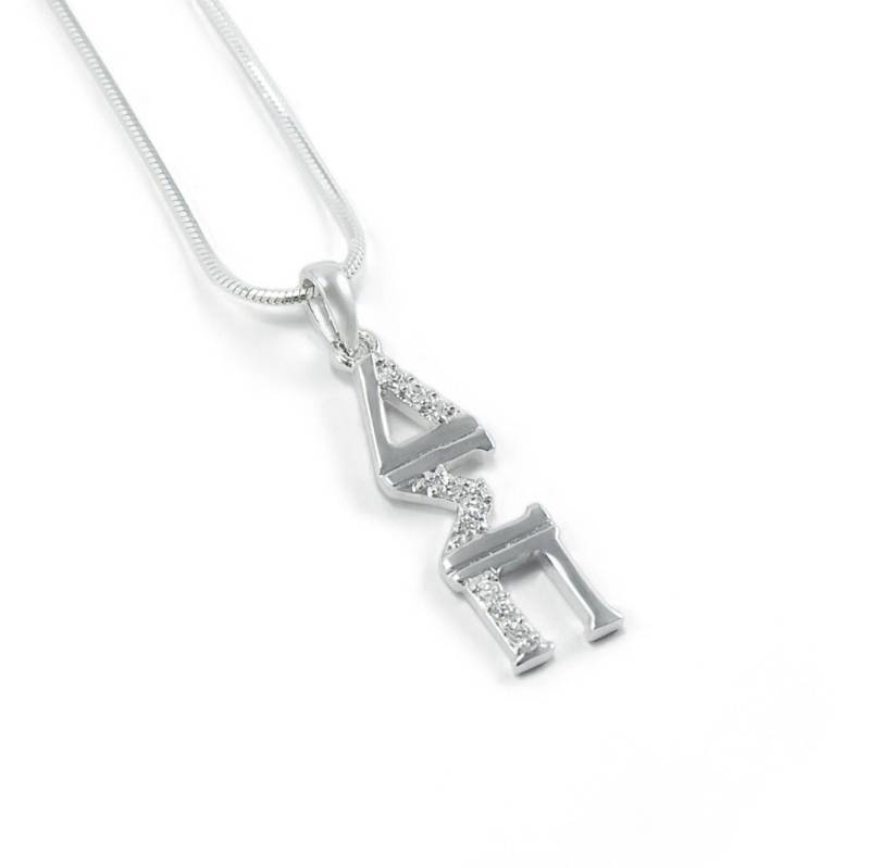 Delta Sigma Pi Sterling Silber Lavaliere Set Mit Simulierten Diamanten von CollegiateStandard