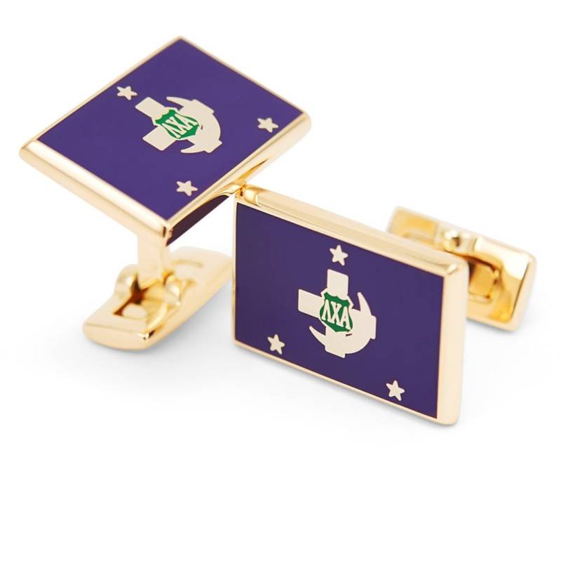 Lambda Chi-Alpha-Manschettenknöpfe 14K Gold Plated Mit Emaille/Λχα Bruderschaft Brüderlichkeit Geschenke Für Ihn Manschettenknöpfe von CollegiateStandard