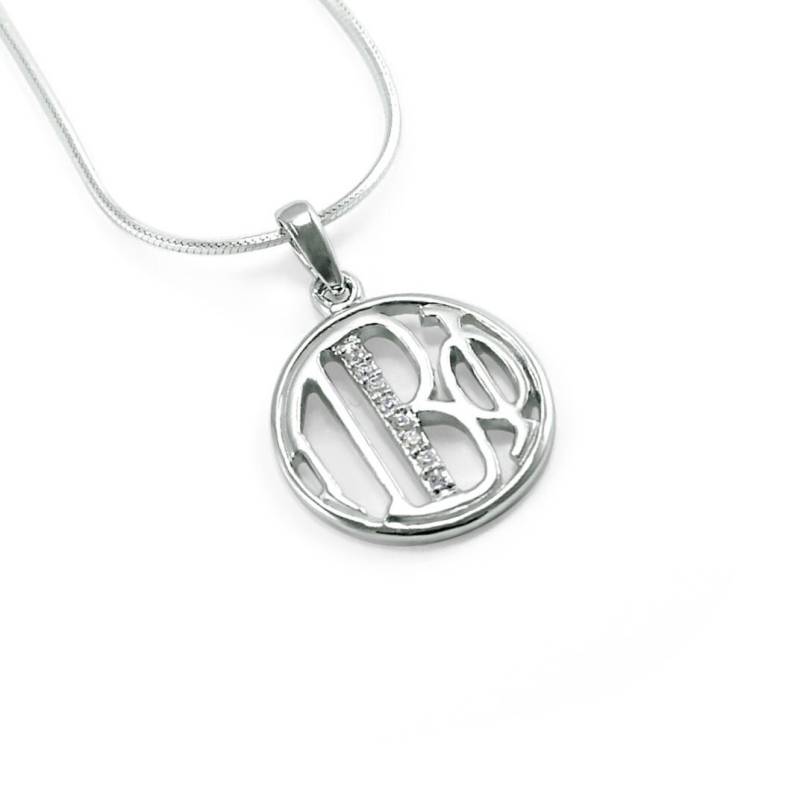 Pi Beta Phi Monogramm Runder Anhänger/Sorority Schmuck 100% von CollegiateStandard