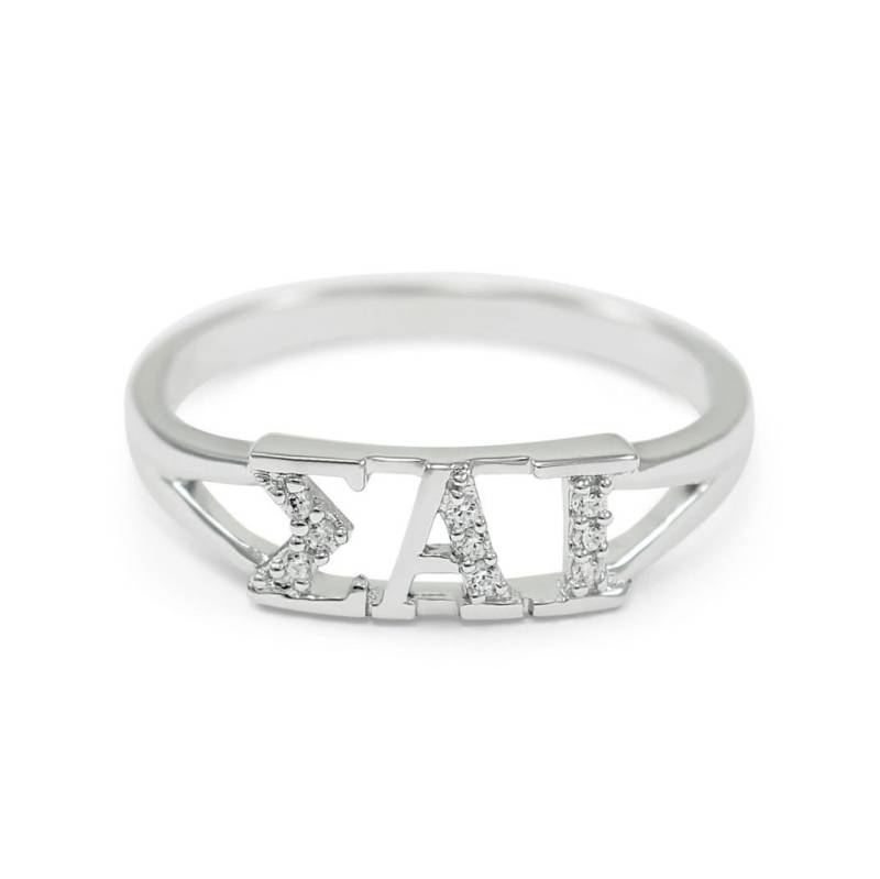 Sigma Alpha Iota Musik Brüderlichkeit Sterling Silberring Mit Cz Diamanten/Σαι Sorority Ring Geschenke Initiation Ringe von CollegiateStandard