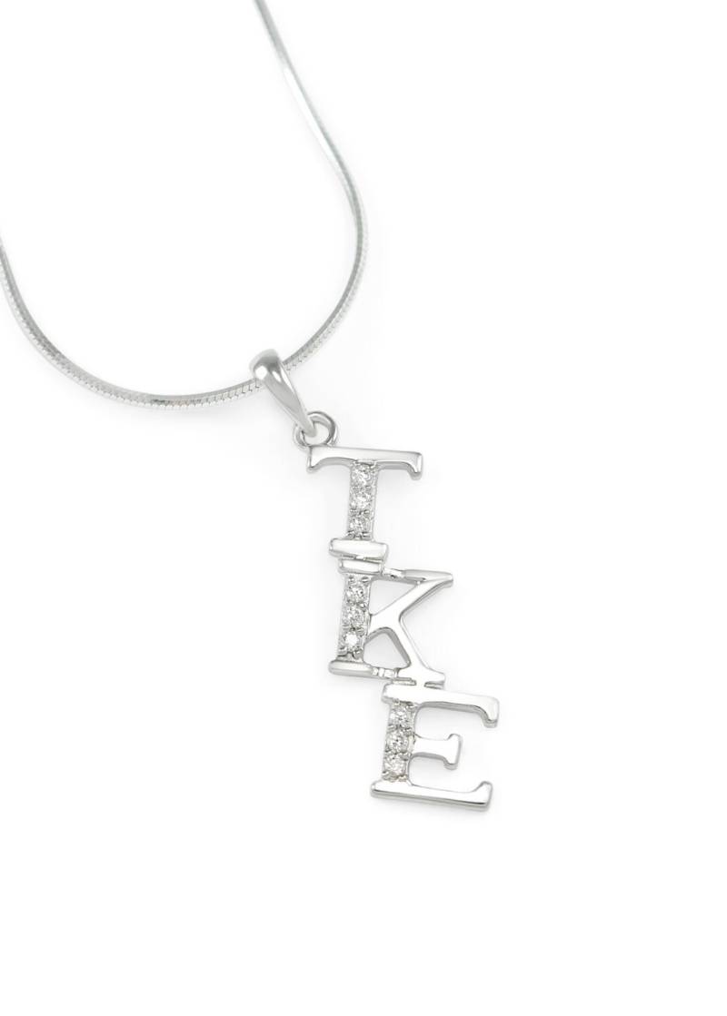 Tau Kappa Epsilon Sterling Silber Diagonal Lavaliere Set Mit Simulierten Diamanten von CollegiateStandard
