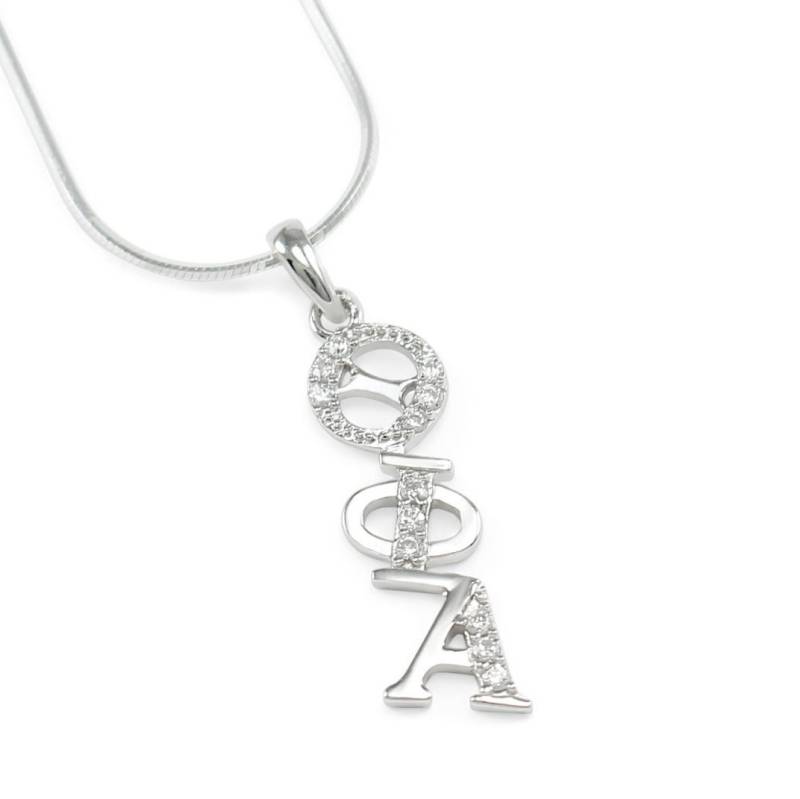 Theta Phi Alpha Sterling Silber Diagonal Lavaliere Set Mit Simulierten Diamanten/300G Sororitätsschmuck Sororitätsgeschenke Einweihungsgeschenke von CollegiateStandard