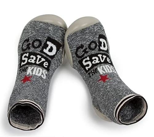 Collegien Kids Phosphor 151B Hausschuhe Socken grau God save the kids Gr. 36/37 von Collegien