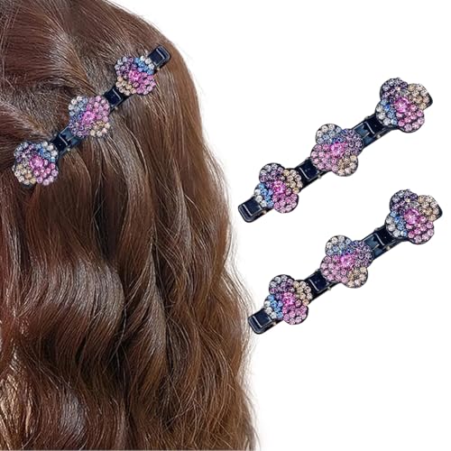 Collenatsy Glitzernde Kristall-Haarspangen, geflochtene Haarspangen, glänzende Strass-Haarspange für Damen und Mädchen, 2 Stück Collenatsy Glitzernde Kristall-Haarspangen, geflochtene Haarspangen, glänzende Strass-Haarspange für Damen und Mädchen, 2 Stück von Collenatsy