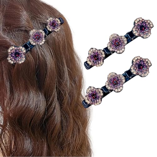 Collenatsy Geflochtene Haarspangen mit funkelnden Kristallsteinen, geflochtene Clips für Damen, Strass-Haarspange, 2024 neue Strass-Clips für Damen und Mädchen (2 Stück) Collenatsy Geflochtene Haarspangen mit funkelnden Kristallsteinen, geflochtene Clips für Damen, Strass-Haarspange, 2024 neue Strass-Clips für Damen und Mädchen (2 Stück) von Collenatsy