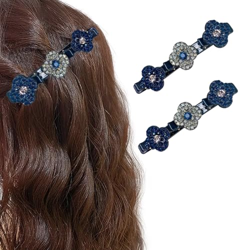 Collenatsy Glitzernde Kristall-Haarspangen, geflochtene Haarspangen, glänzende Strass-Haarspange für Damen und Mädchen, 2 Stück Collenatsy Glitzernde Kristall-Haarspangen, geflochtene Haarspangen, glänzende Strass-Haarspange für Damen und Mädchen, 2 Stück von Collenatsy