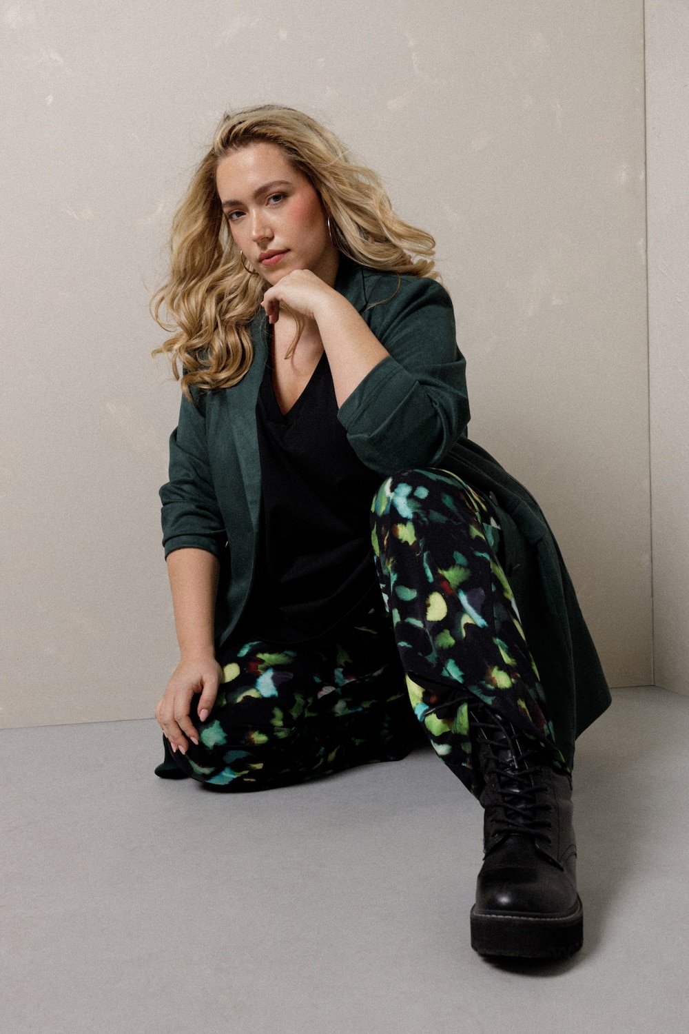 Große Größen Blazer Nine, Damen, türkis, Größe: 48, Polyester, Happy Size DE Women von Colletta