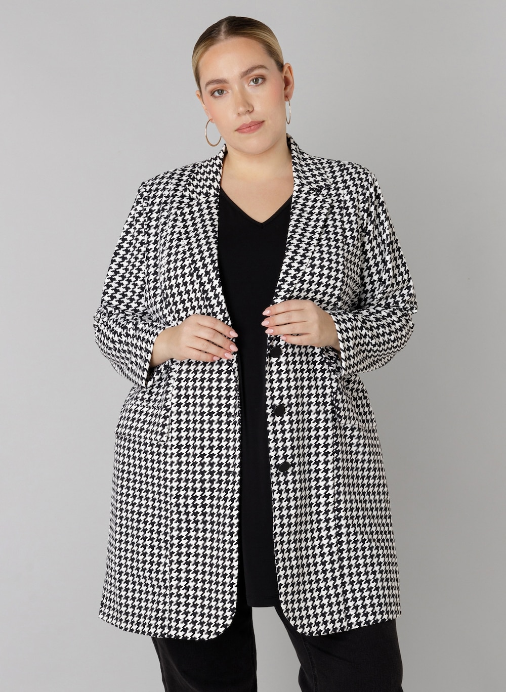 Große Größen Blazer Olivia, Damen, schwarz, Größe: 48, Synthetische Fasern/Elasthan, Happy Size DE Women von Colletta