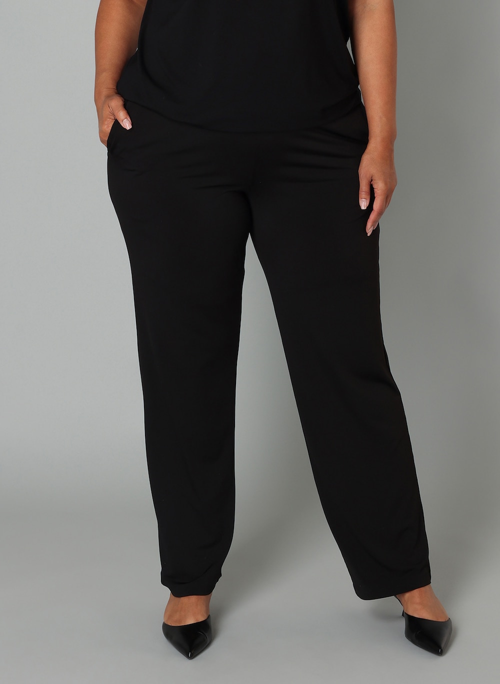 Große Größen Hose Neva, Damen, schwarz, Größe: 44, Polyester, Happy Size DE Women von Colletta