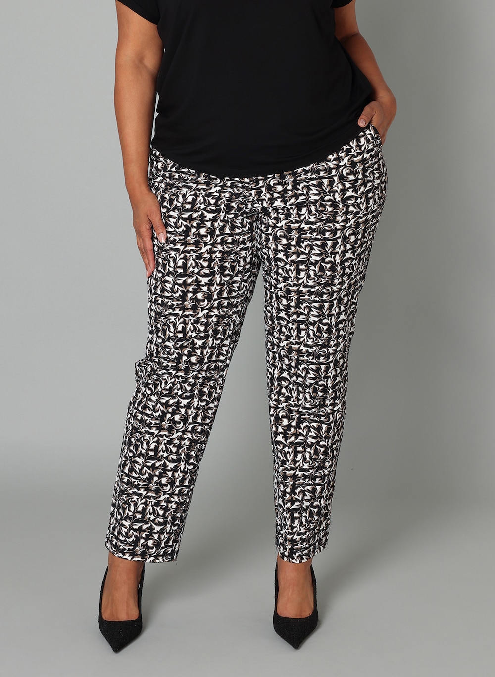 Große Größen Hose Noa, Damen, schwarz, Größe: 46, Synthetische Fasern/Elasthan, Happy Size DE Women von Colletta