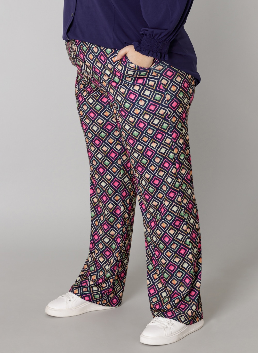 Große Größen Hose Odie, Damen, grau, Größe: 58, Polyester, Happy Size DE Women von Colletta