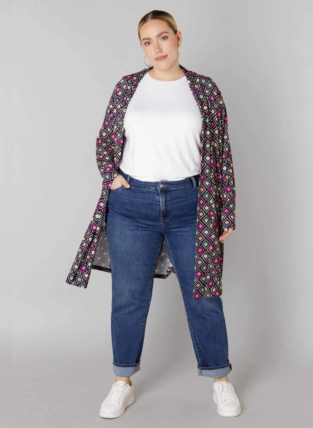 Große Größen Strickjacke Oukje, Damen, grau, Größe: 44, Polyester, Happy Size DE Women von Colletta