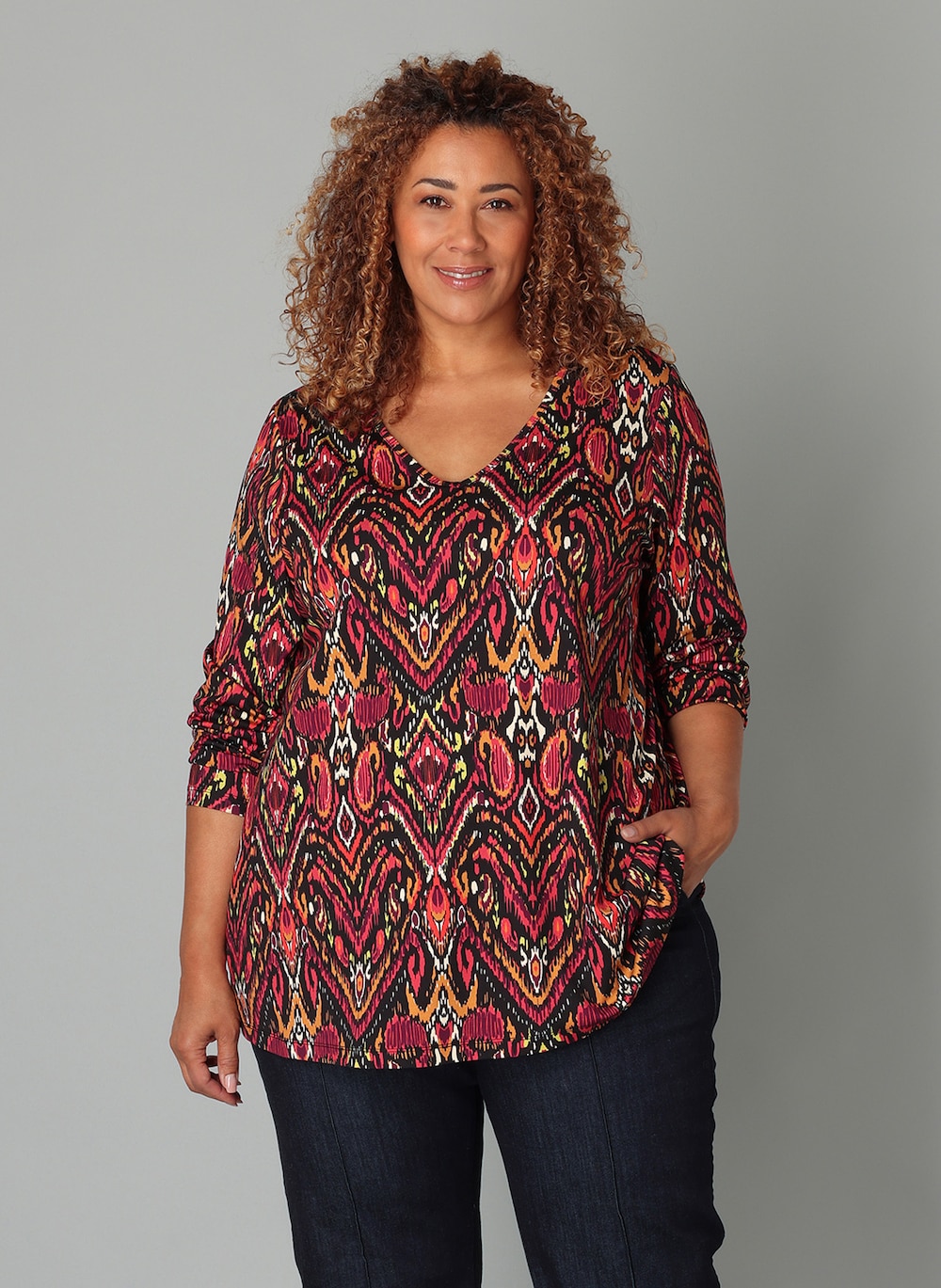 Große Größen T-Shirt Nyssa, Damen, rot, Größe: 44, Viskose/Nylon, Happy Size DE Women von Colletta