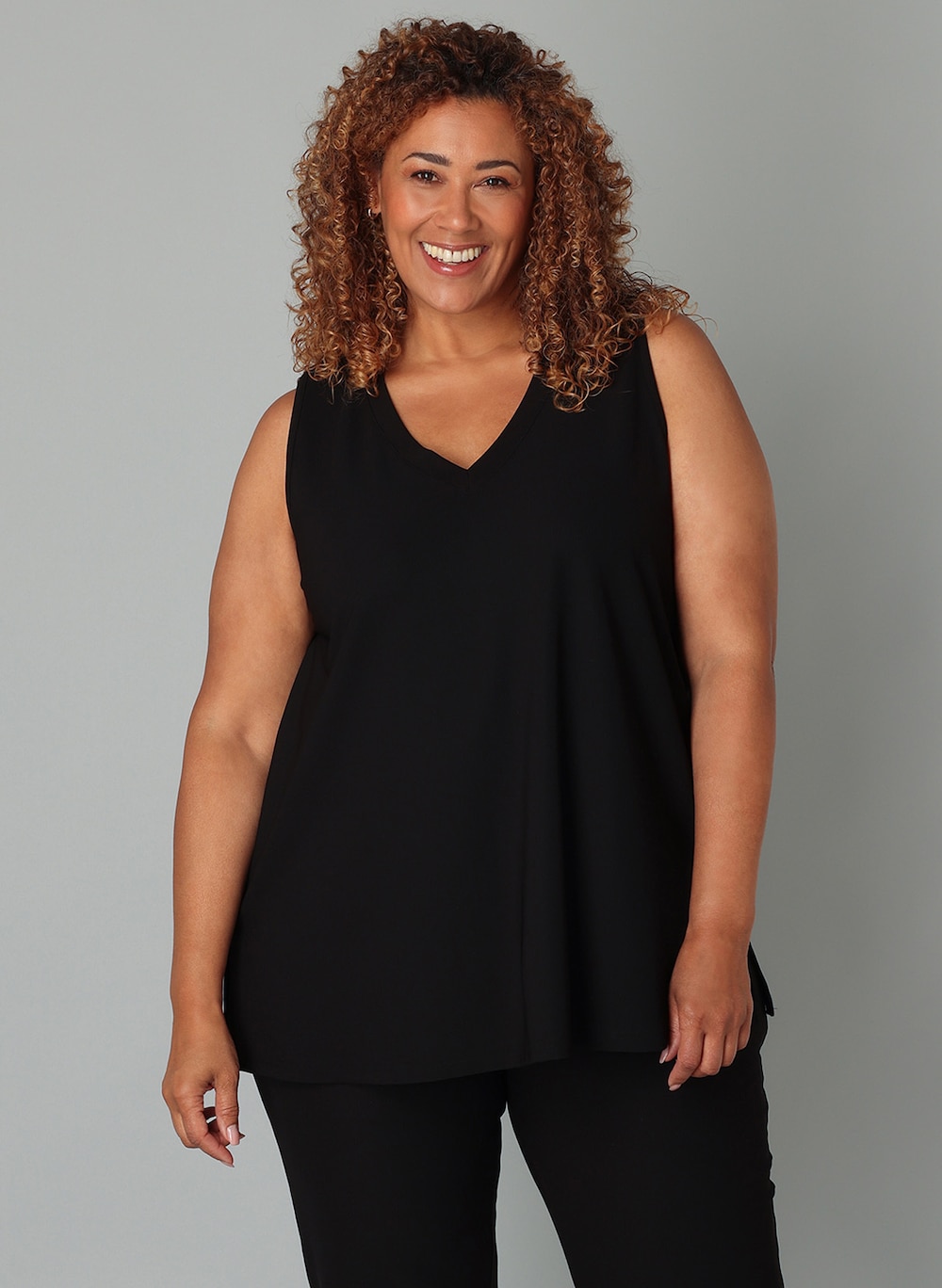 Große Größen Top Nikki, Damen, schwarz, Größe: 44, Nylon/Viskose, Happy Size DE Women von Colletta