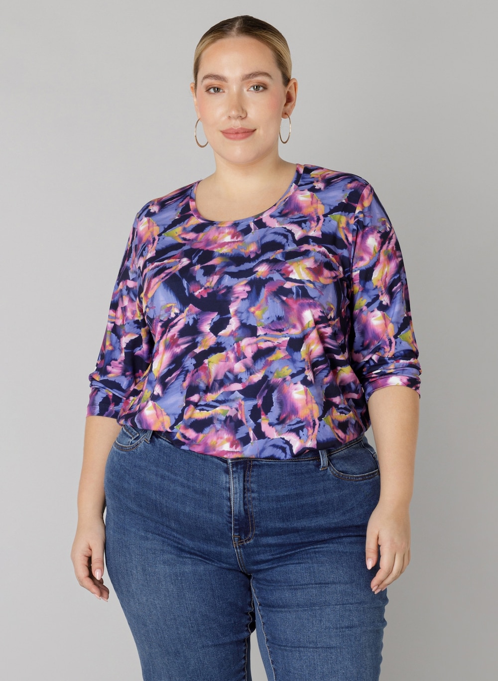 Große Größen Top Olivie, Damen, grau, Größe: 52, Polyester, Happy Size DE Women von Colletta