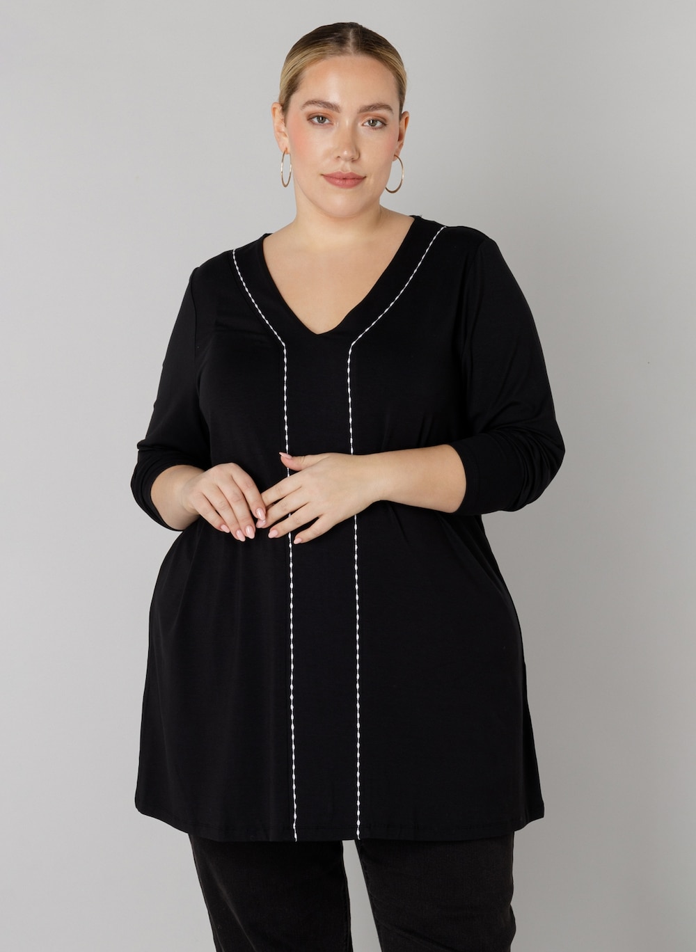 Große Größen Tunika Olsa, Damen, schwarz, Größe: 50, Viskose, Happy Size DE Women von Colletta