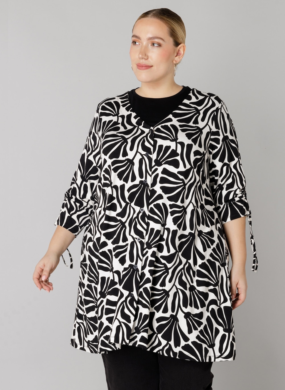 Große Größen Tunika Orianna, Damen, schwarz, Größe: 46, Viskose/Nylon, Happy Size DE Women von Colletta