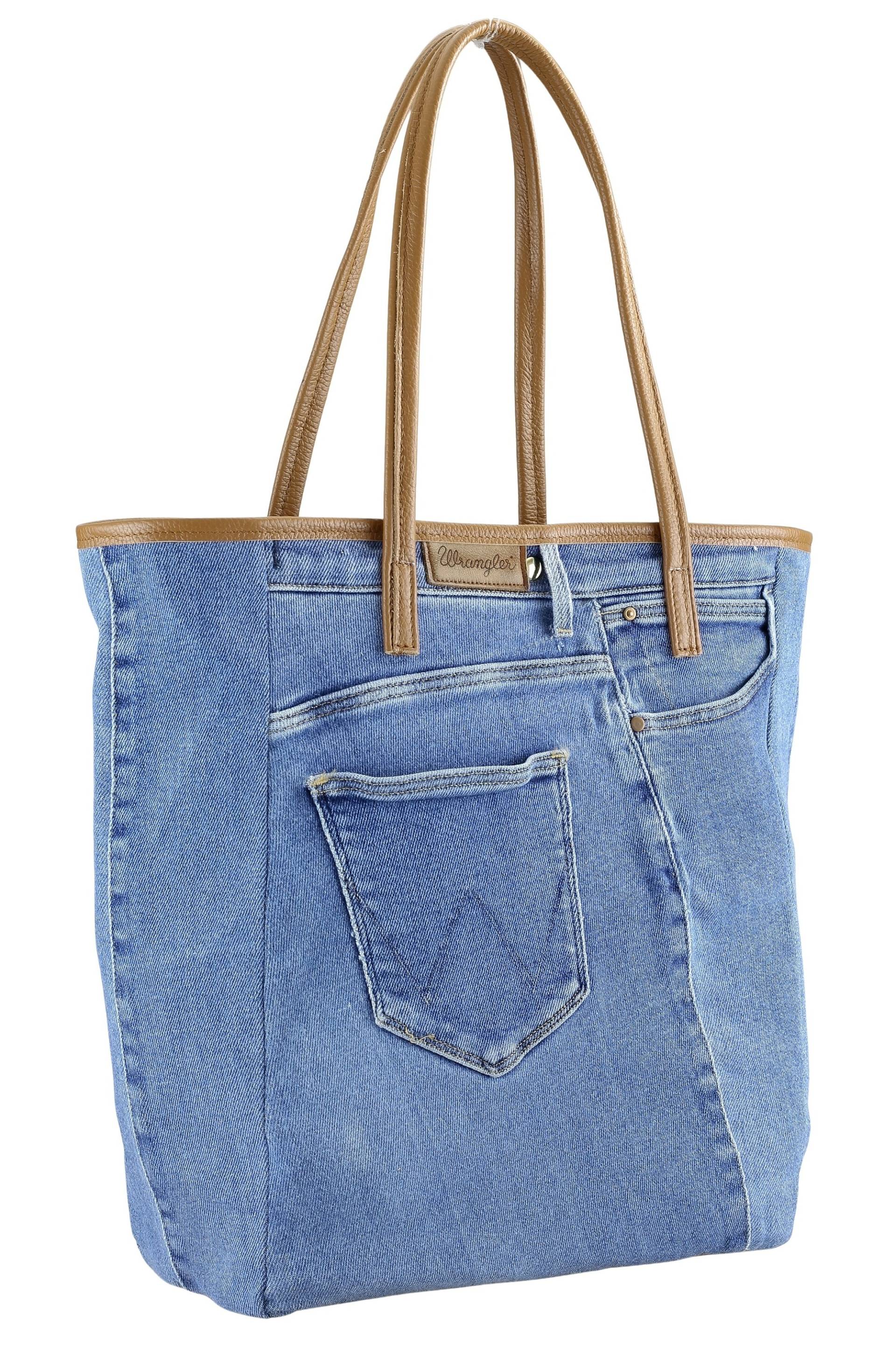 COLLEZIONE ALESSANDRO Schultertasche "BellaBlu", Jeanstasche mit italienischen Leder von Collezione Alessandro