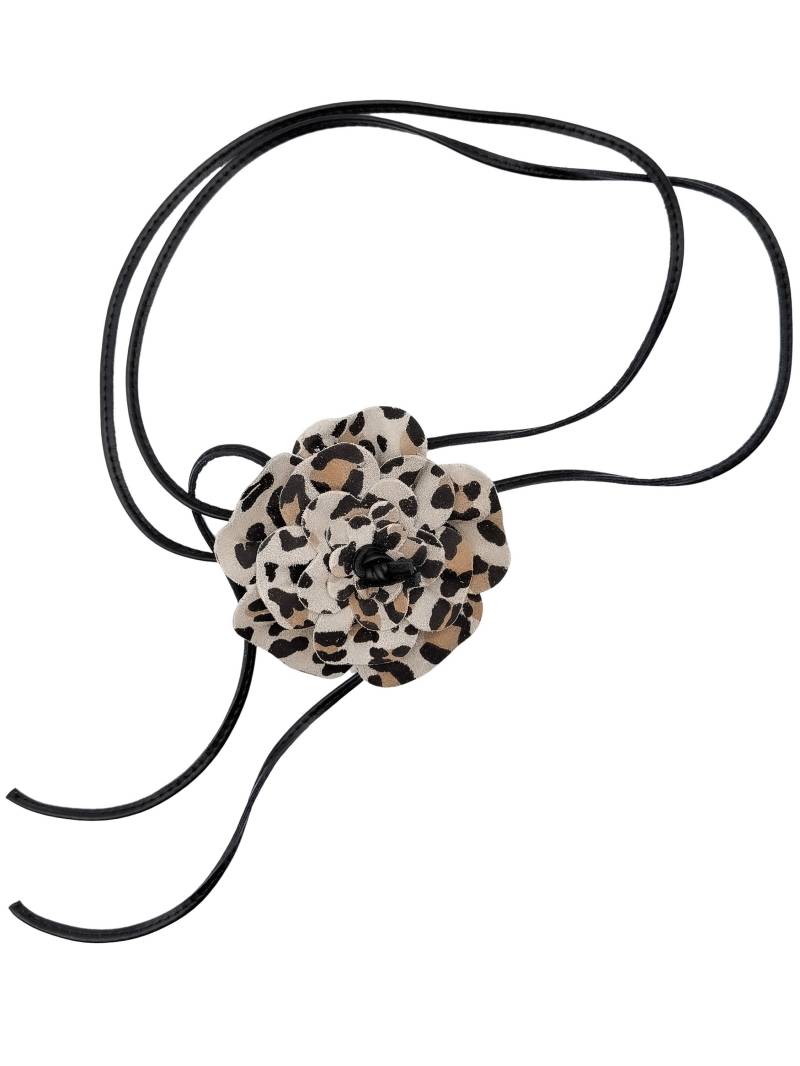 COLLEZIONE ALESSANDRO Taillengürtel "Big Leo" Ledergürtel zum Binden mit Leo Print von Collezione Alessandro