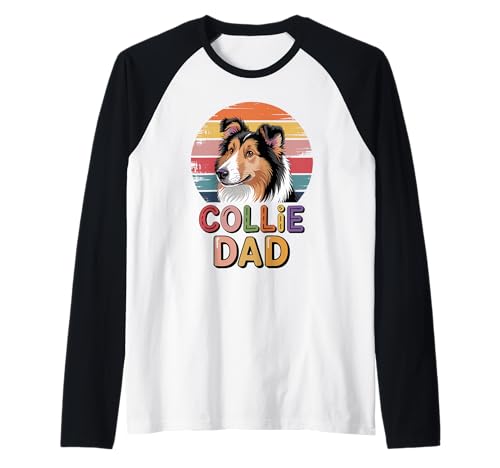 Herren Retro Collie Dad Collies Raglan Herren Retro Collie Dad Collies Raglan von Collie Lover Gifts