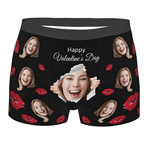 Collienght Personalisierte Gesichts-Boxershorts für Männer, Papa, Freund, Ehemann, individuelles Foto, lustige Unterwäsche, Unterhose, Geburtstag, Alles Gute zum Valentinstag von Collienght