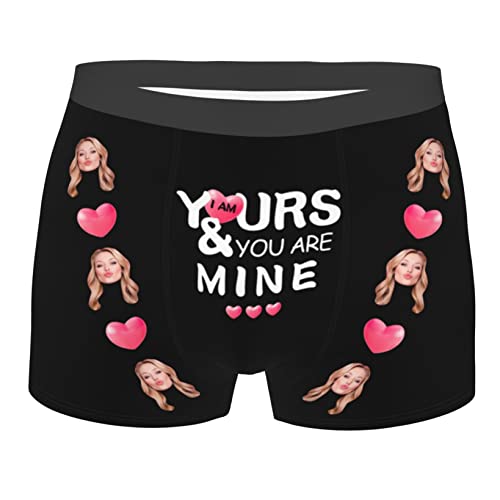 Collienght Your & You Are Mine Herren-Boxershorts Personalisierte Freundin Frau Gesicht Unterwäsche Benutzerdefinierte Foto Unterhose für Freund Ehemann Ihn von Collienght