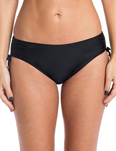 Colloyes Damen-Bikinihose mit Kordelzug, volle Abdeckung, niedrige Taille, Badehose, Schwarz, Large von Colloyes