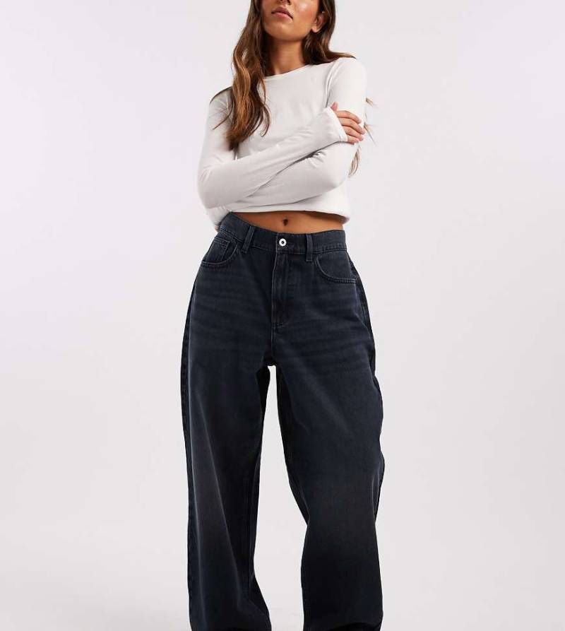 COLLUSION - X001 - Antifit-Jeans in dunklem Marineblau mit mittelhohem Bund von Collusion