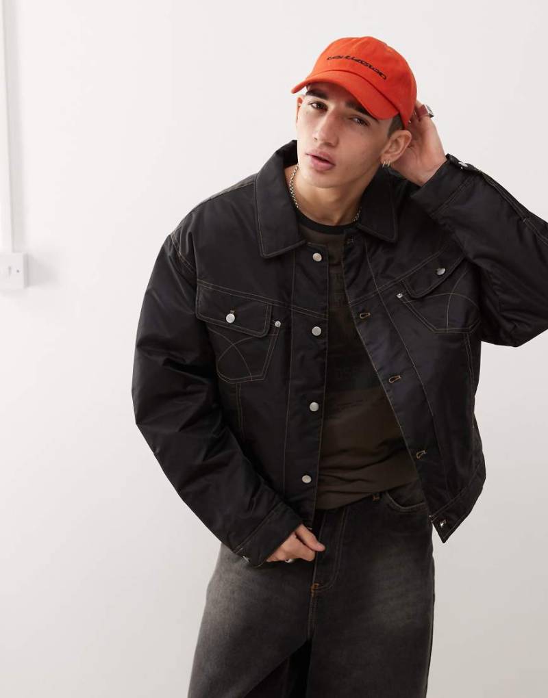 COLLUSION - Bomberjacke in Schwarz mit Kontrastnaht von Collusion