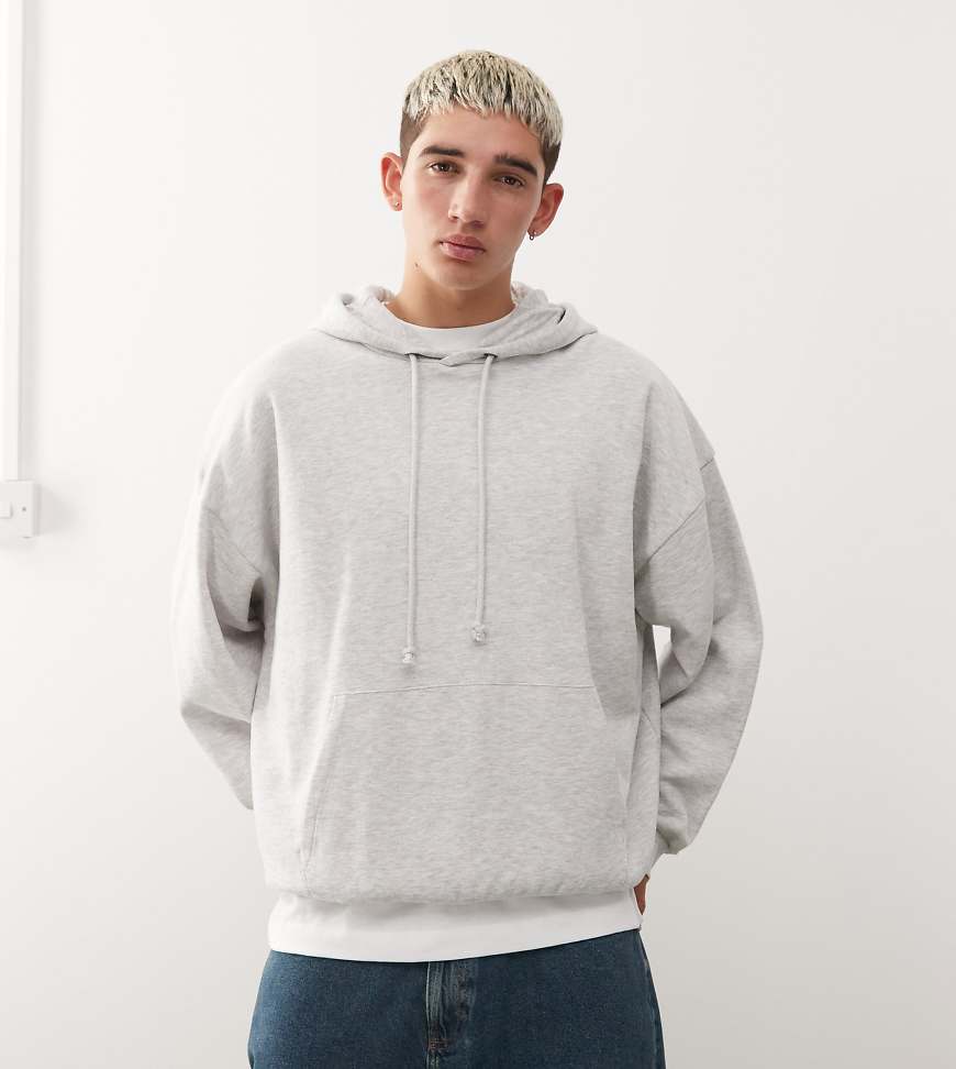 COLLUSION - Boxy-Fit-Kapuzenpullover in meliertem Grau von Collusion