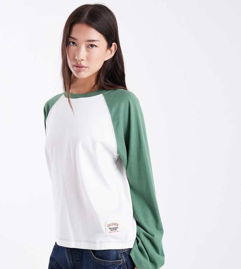 COLLUSION - Circular Design Collection - Kastiges T-Shirt mit langen Raglanärmeln-Bunt von Collusion