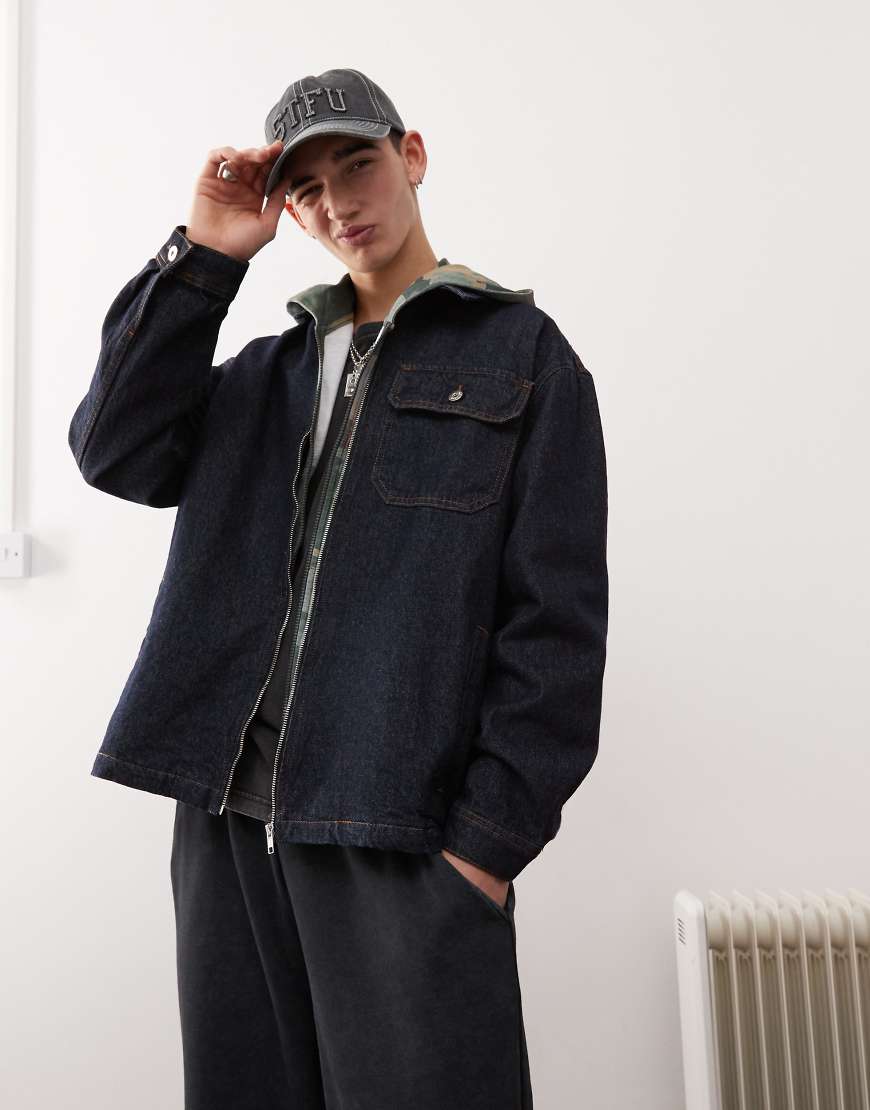 COLLUSION - Denim-Hemd in Rinse-Waschung mit durchgehendem Reißverschluss-Blau COLLUSION - Denim-Hemd in Rinse-Waschung mit durchgehendem Reißverschluss-Blau von Collusion