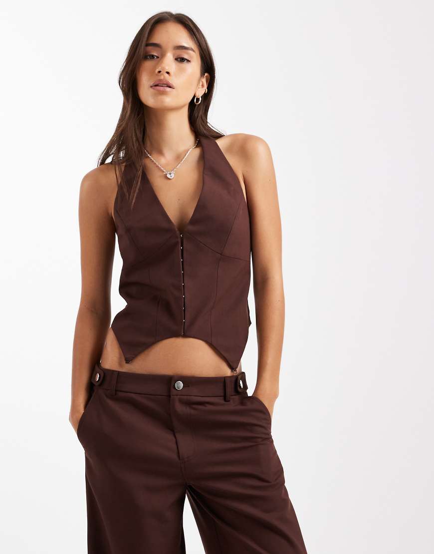 COLLUSION - Elegante, figurbetonte Korsett-Weste in Schokobraun-Brown COLLUSION - Elegante, figurbetonte Korsett-Weste in Schokobraun-Brown von Collusion