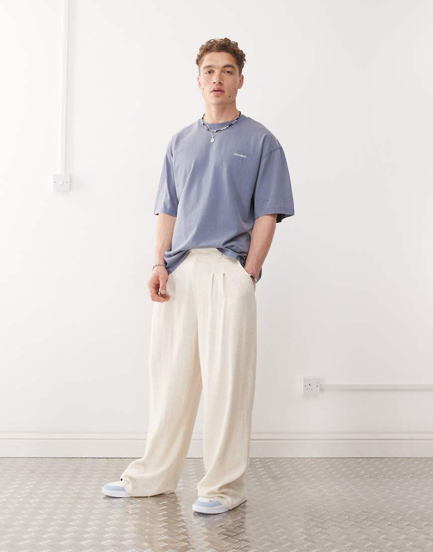 COLLUSION - Elegante Hose aus Webstoff und Leinen in Steinbeige-Neutral von Collusion