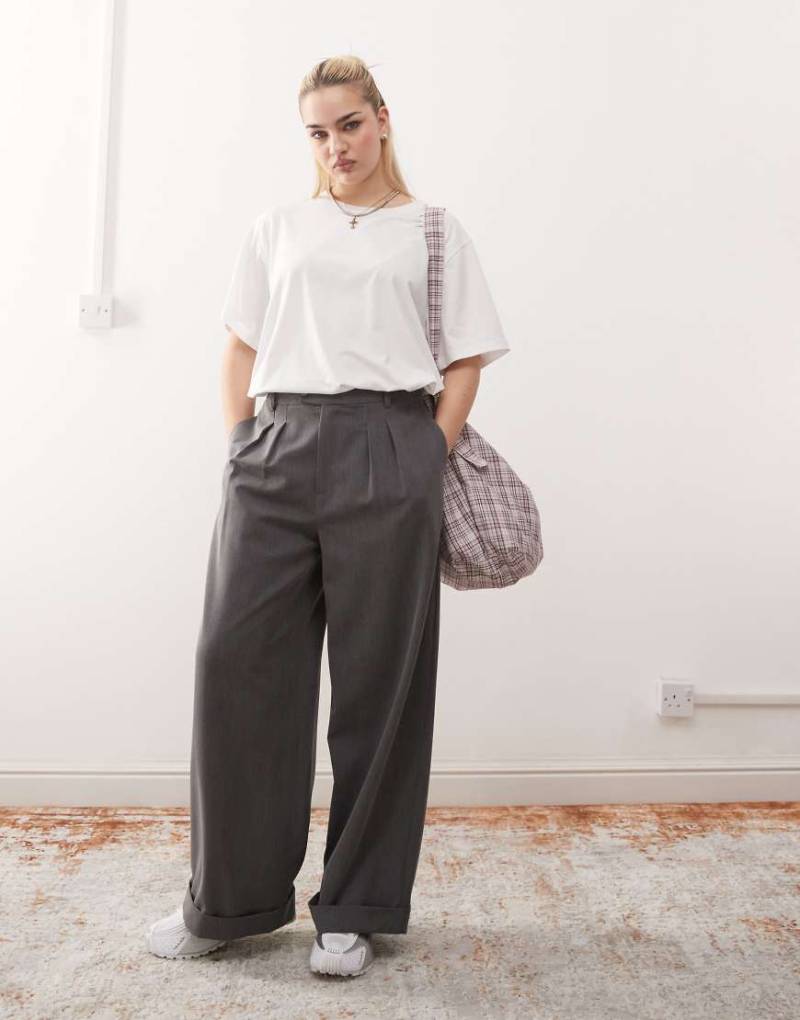 COLLUSION - Elegante Hose in Grau mit weitem Bein von Collusion