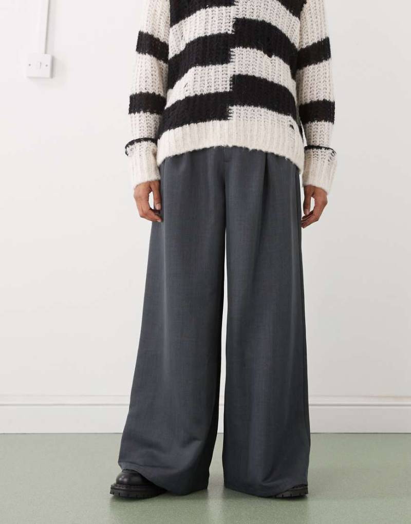 COLLUSION - Elegante Hose in Grau mit weitem Bein von Collusion