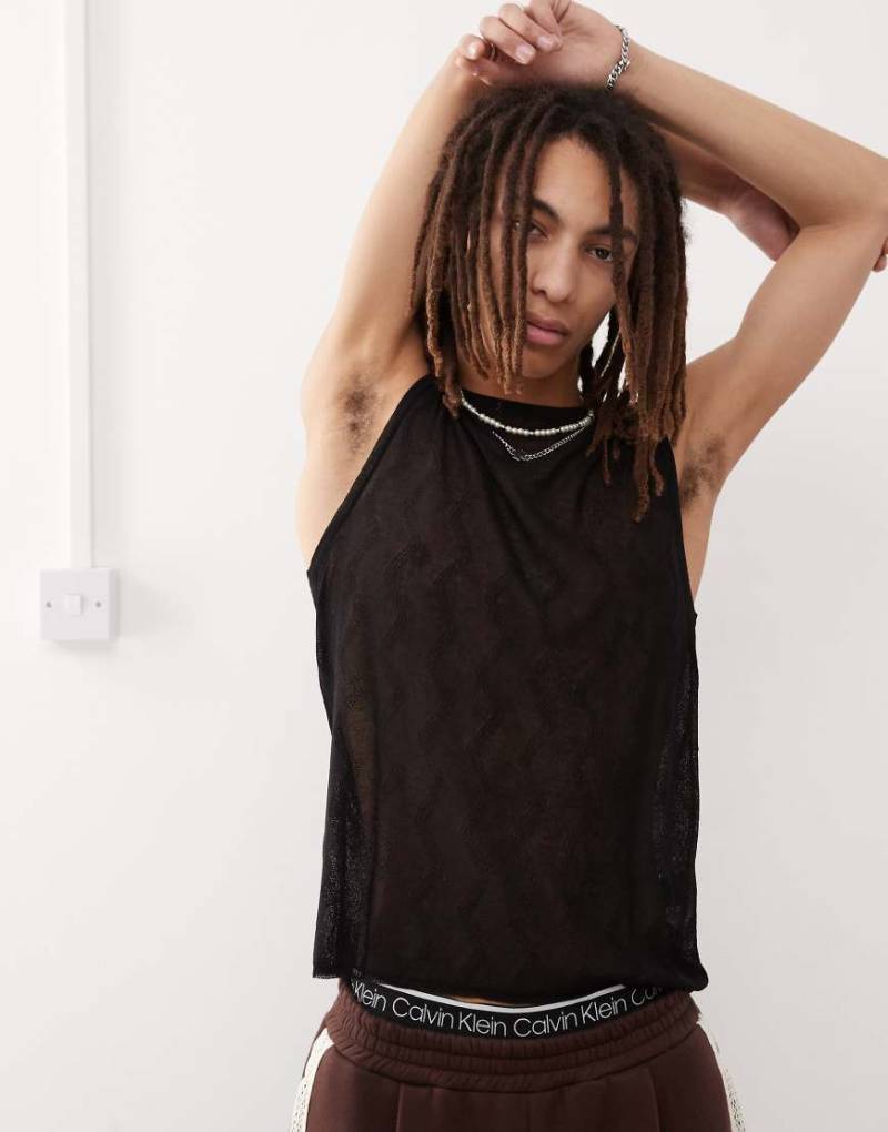 COLLUSION - Festival - Tanktop aus Strick in Schwarz von Collusion