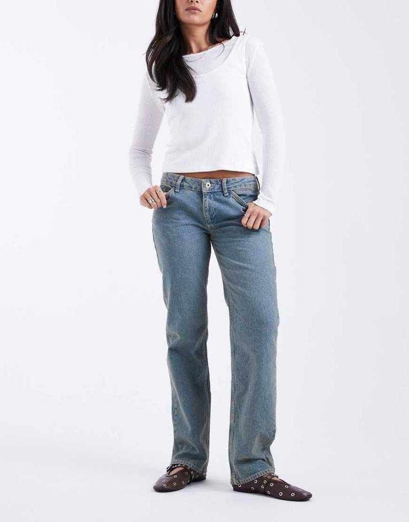 COLLUSION - Loose-Fit-Jeans in Dirty-Blau mit niedrigem Bund von Collusion