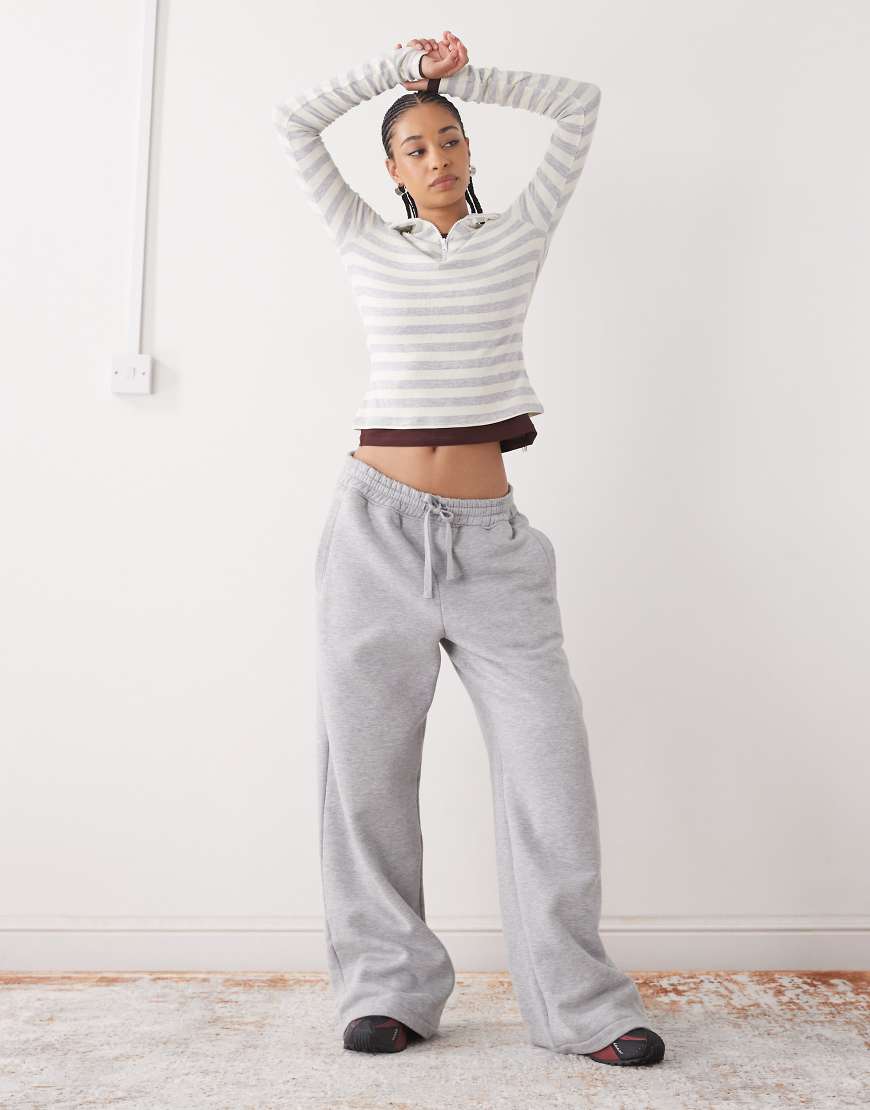 COLLUSION - Geripptes, gelb gestreiftes Oberteil mit kurzem Reißverschluss und Stehkragen-Bunt von Collusion