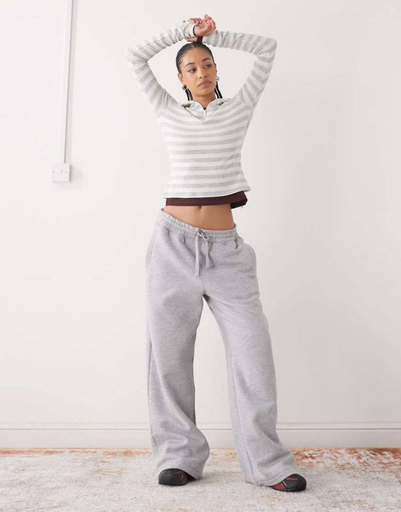 COLLUSION - Geripptes, gelb gestreiftes Oberteil mit kurzem Reißverschluss und Stehkragen-Bunt von Collusion