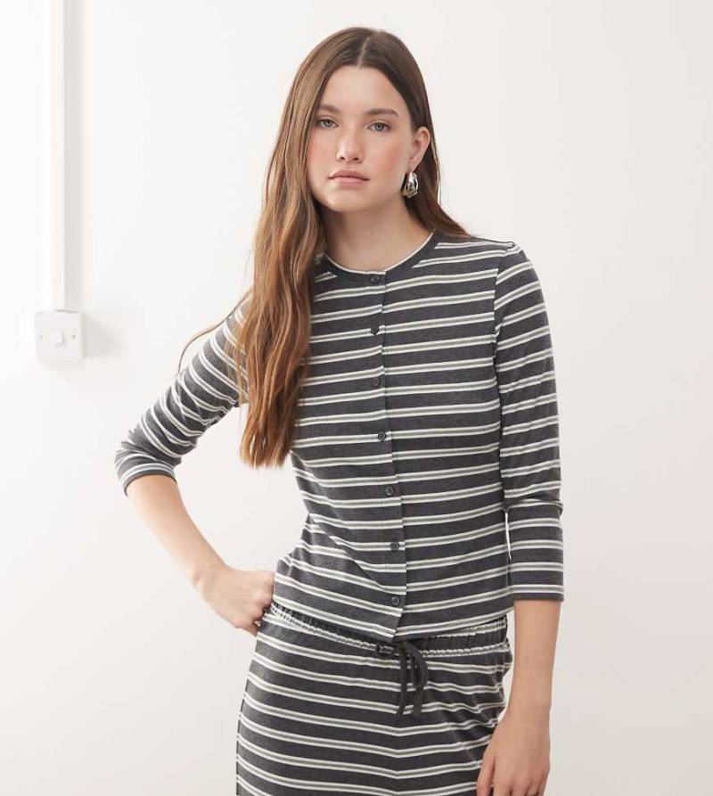 COLLUSION - Gestreifte Strickjacke mit Knopfleiste, Kombiteil-Bunt von Collusion