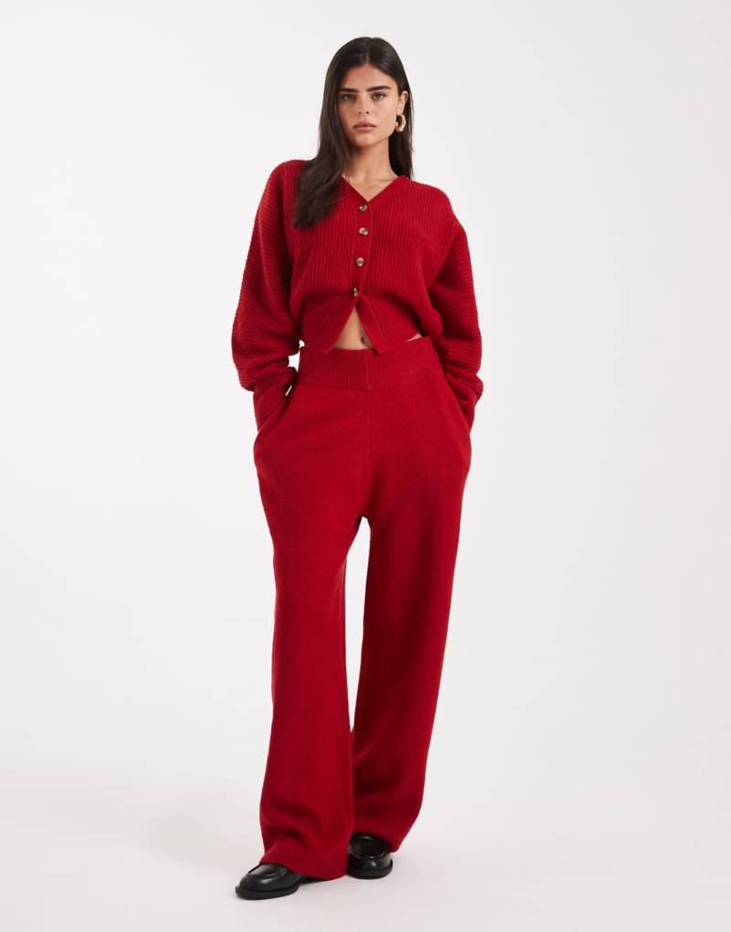 COLLUSION - Gestrickte Jogginghose in Rot, Kombiteil-Grau von Collusion