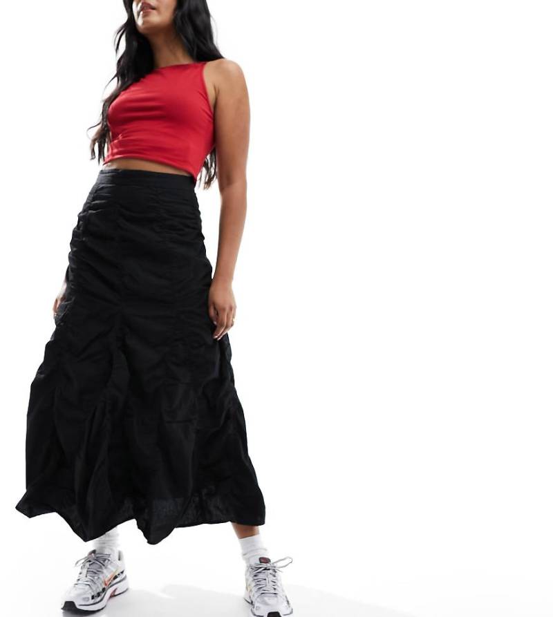 COLLUSION - Gestufter Maxirock in Schwarz mit Western-Look von Collusion