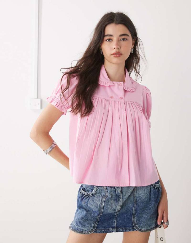 COLLUSION - Babydoll-Bluse in Rosa von Collusion