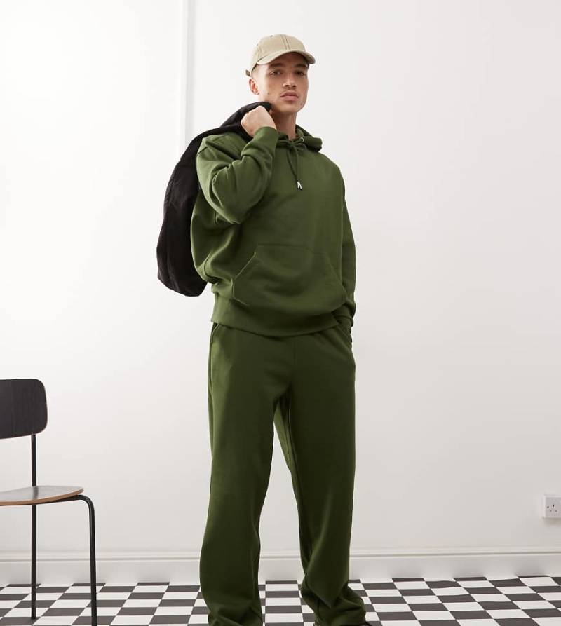 COLLUSION - Jogginghose in Khaki mit lockerem Schnitt, Kombiteil-Grün von Collusion
