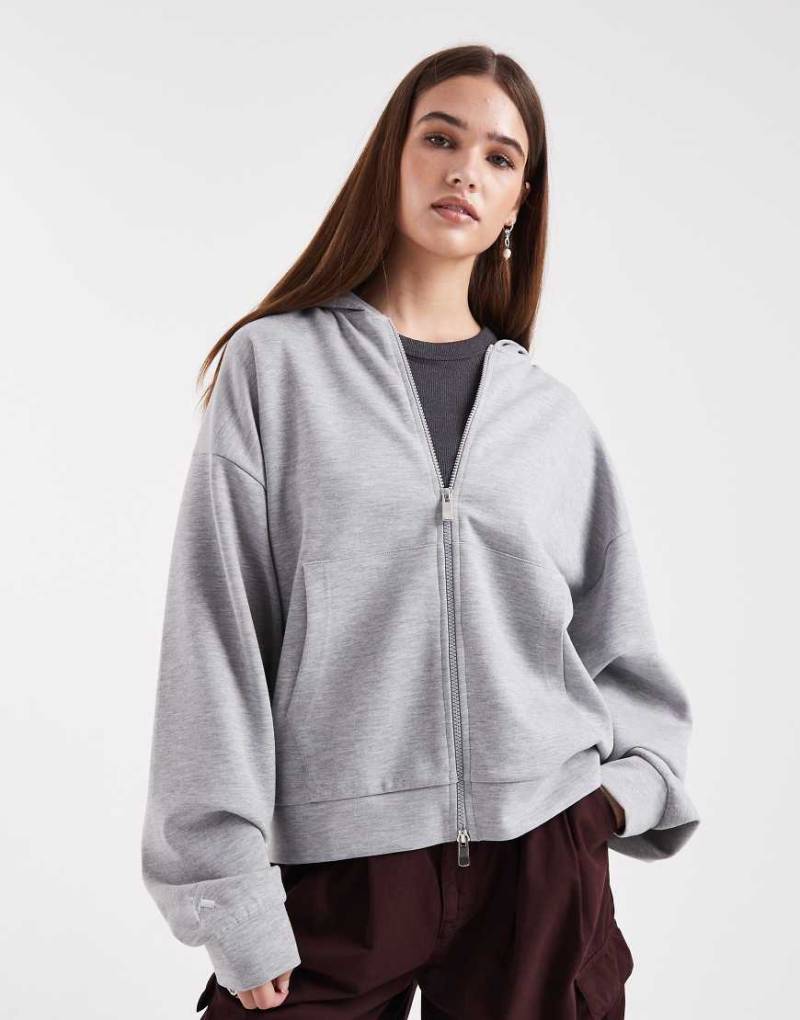 COLLUSION - Kapuzenjacke in Anthrazit mit durchgehendem Reißverschluss-Grau von Collusion