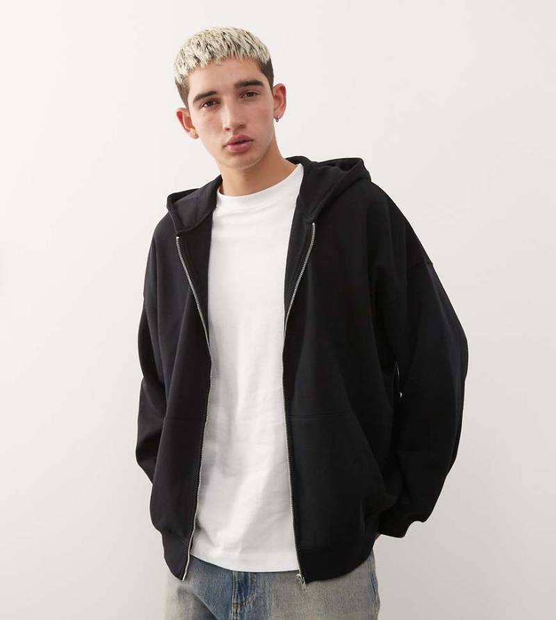 COLLUSION - Kapuzenjacke in Schwarz mit Reißverschluss von Collusion