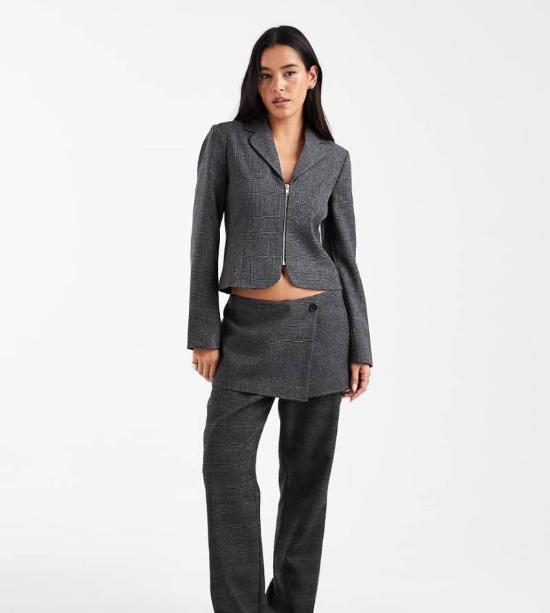 COLLUSION - Karierte Hose mit Wickelrock, Kombiteil-Grau von Collusion