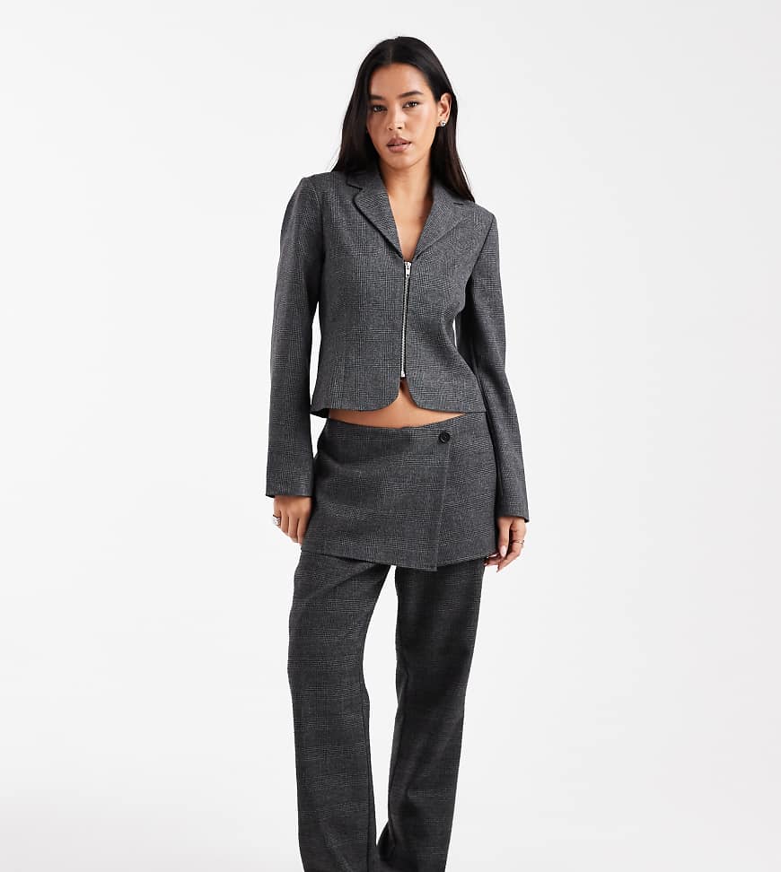 COLLUSION - Karierte Hose mit Wickelrock, Kombiteil-Grau von Collusion